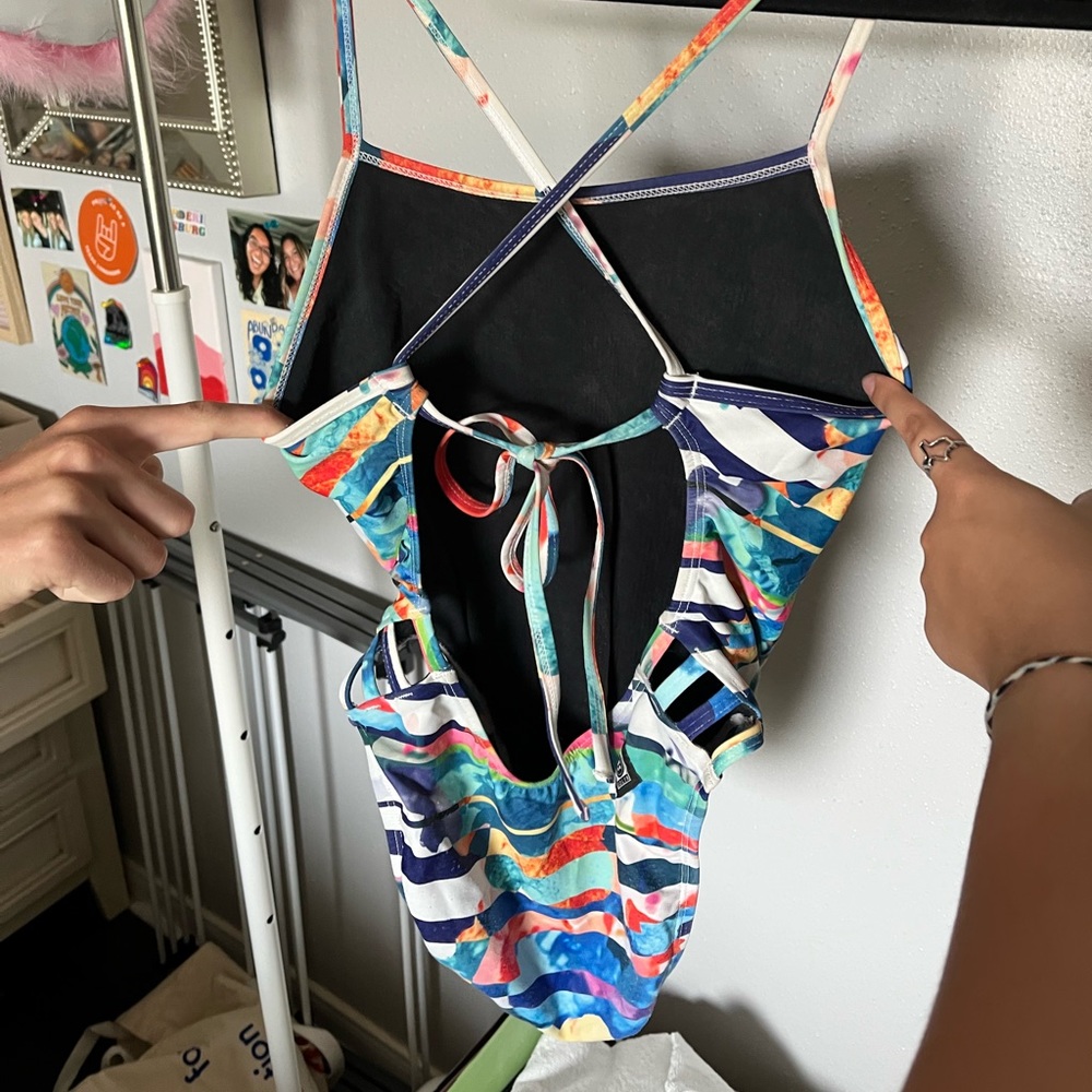 jolyn gavin one piece tie back swimsuit